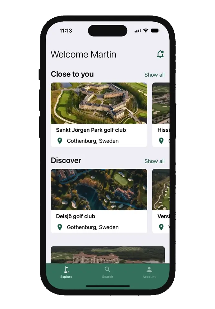 Showcasing Golf app template