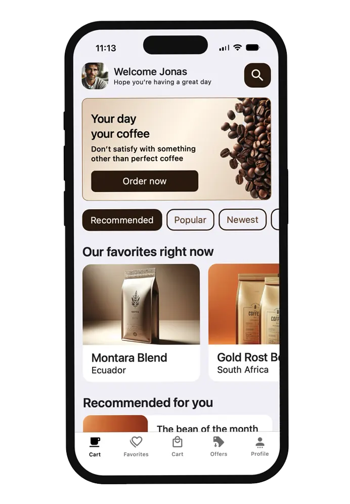 Coffee app template